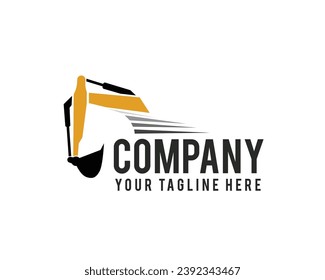 trabajo rápido de excavadora abstracta diseño de logotipo inspiración de ilustraciones de vectores