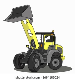 Abstrakter Bagger. Baggerlogo. Bauausrüstung