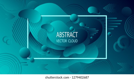 Abstract Excellent Vector background with 3D effect in marine blue or digital internet web mobile motion futuristic space template for design in creative trend modern  style