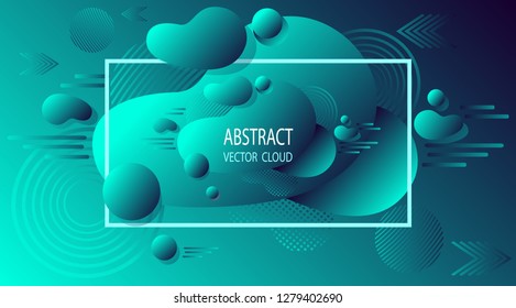 Abstract Excellent Vector background with 3D effect in marine blue or digital internet web mobile motion futuristic space template for design in creative trend modern  style