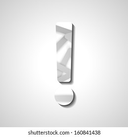 Abstract  exclamation mark symbol, style illustration