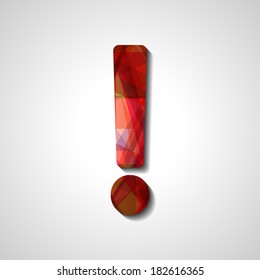 Abstract  exclamation mark symbol, style illustration
