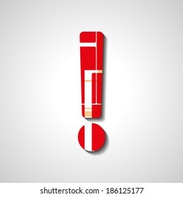 Abstract  exclamation mark symbol, style illustration