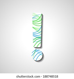 Abstract  exclamation mark symbol, style illustration