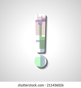 Abstract  exclamation mark symbol, style illustration