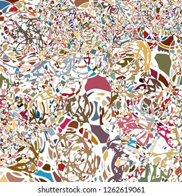 Abstract excluded pattern based on wavy net pattern in vivid colors