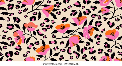 Abstract an exotic hand drawn flowers, seamless patterns with floral for fabric, textiles, clothing, wrapping paper, cover, design illustration digital image printing factor.  Vector illustration.
