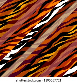 Abstract exotic pattern in patchwork style. Brown tribal background. Vector image. Seamless pattern.