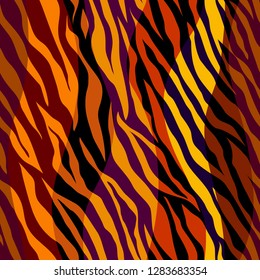 Abstract exotic pattern in patchwork style. Brown tribal background. Vector image. Seamless pattern.
