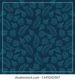 Abstract exotic pattern square colorful pastel colors trendy splash ink model with memphis hipster tropical style for hijab scarf vector textile print
