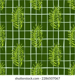 Abstract exotic plant seamless pattern. Tropical palm leaves pattern. Fern leaf wallpaper. Botanical texture. Floral background. Design for fabric, textile print, wrapping, cover. Vector illustration