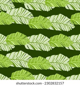 Abstract exotic plant seamless pattern. Botanical leaves wallpaper. Tropical pattern backdrop with palm leaf and floral motifs. For fabric design, textile print, wrapping paper, or even as a cover.