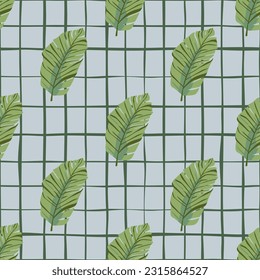Abstract exotic plant seamless pattern. Botanical leaves wallpaper. Tropical pattern backdrop with palm leaf and floral motifs. For fabric design, textile print, wrapping paper, or even as a cover.