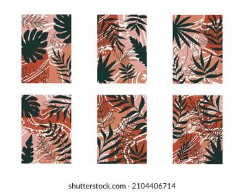 Abstract exotic set poster. Summer background	
