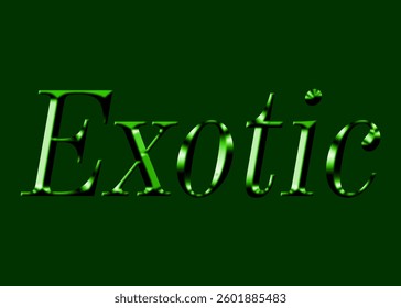 Abstract Exotic Text Effect Design Green Background