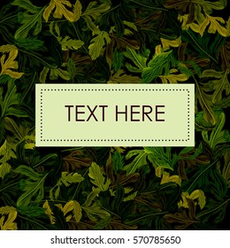 Abstract exotic tropical leaf background in vector for invitation greeting template