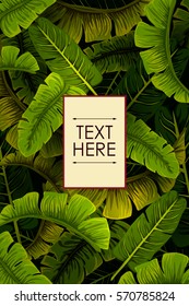 Abstract exotic tropical leaf background in vector for invitation greeting template