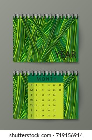 Abstract exotic tropical leaf background. Brochure template with abstract background. Eps10 Vector illustration.