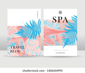 Abstract exotic tropical leaves poster background. It can be used for posters, cards, flyers, brochures, magazines and any kind of cover. EPS 10 - Vector
