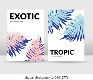 Abstract exotic tropical leaves poster background. It can be used for posters, cards, flyers, brochures, magazines and any kind of cover. EPS 10 - Vector