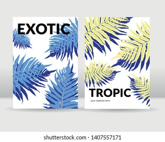 Abstract exotic tropical leaves poster background. It can be used for posters, cards, flyers, brochures, magazines and any kind of cover. EPS 10 - Vector