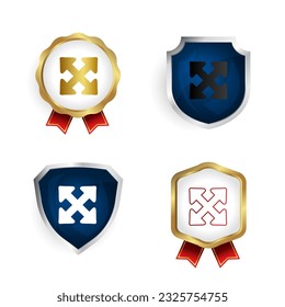 Abstract Expand Arrow Badge and Label Collection, can be used for business designs, presentation designs or any suitable designs.