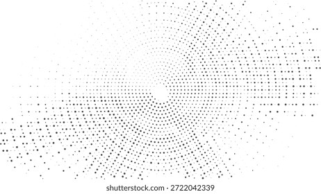 Abstrato Expandindo a Grade de Pontos de Meio-Tom com Ilustração de Vetor de Profundidade de Perspectiva Circular