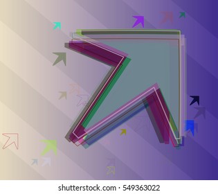 abstract experience above gradation, arrow vector background beside multiple brush