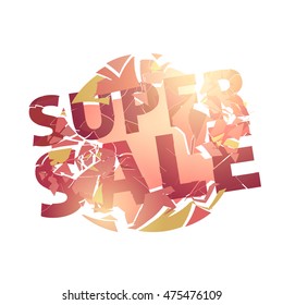 Abstract explode supersale banner