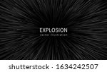 Abstract exploding effect. Black and white vector illustration