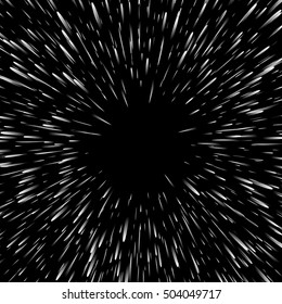 Abstract exploding effect. Black and white vector illustration