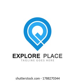 Abstract Explore Pin Place Logos 