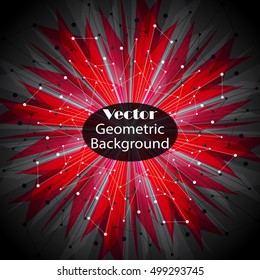 Abstract explosion background. Lines and dots connection concept. Vector illustration.