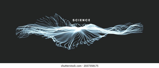 Abstract Explosion Background. Outer Space. Portal Hole Made From Many Flying Particles. Time Travel Concept. Vector Illustration. 