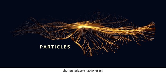 Abstract Explosion Background. Outer Space. Portal Hole Made From Many Flying Particles. Time Travel Concept. Vector Illustration. 