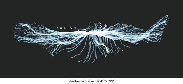 Abstract Explosion Background. Outer Space. Portal Hole Made From Many Flying Particles. Time Travel Concept. Vector Illustration. 