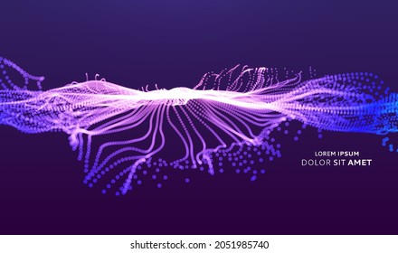 Abstract Explosion Background. Outer Space. Portal Hole Made From Many Flying Particles. Time Travel Concept. Vector Illustration. 