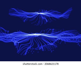 Abstract Explosion Background. Outer Space. Portal Hole Made From Many Flying Particles. Time Travel Concept. Vector Illustration. 