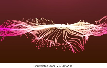 Abstract explosion background. Outer space. Portal hole made from many flying particles. Time travel concept. Vector illustration. 