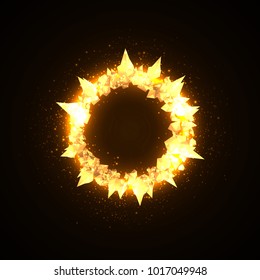 Abstract explosion background or rings of crystals for your text