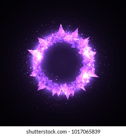 Abstract explosion background or rings of crystals for your text
