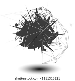 Abstract Explosion Background. Vector illustration. Triangle, grunge particles. Abstract burst background. Grunge watercolor shape banner.
