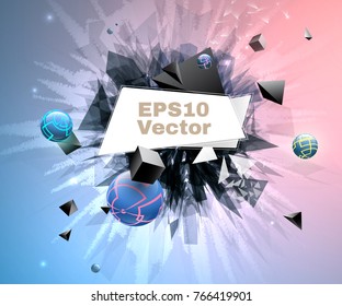 Abstract explosion with banner