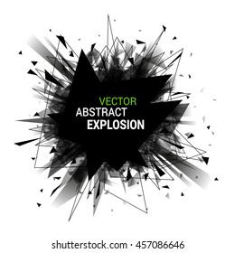 Abstract Black Explosion On White Background Stock Vector (Royalty Free ...