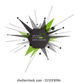 Abstract explosion banner. Lines and Dots Connection Concept. Triangle banner. Vector illustration.