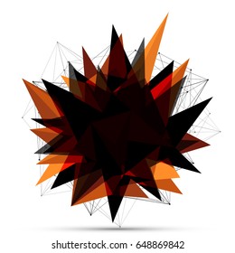 Abstract explosion banner. Lines and Dots Connection Concept. Triangle banner. Vector illustration.