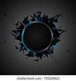 Abstract explosion of black glass