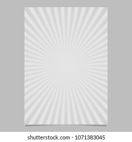 Abstract explosion brochure design template - vector page background design from radial rays