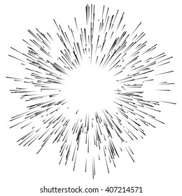 Explosão abstrata, forma de efeito de explosão, radial, irradiando linhas afiadas com sensação grossa