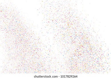 Abstract explosion of confetti. Colored stains and blots. Colorful grainy texture isolated on white background.  Vector illustration,eps 10.